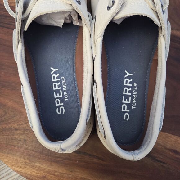Sperry Leeward Boat Shoe 2-Eye Nubuck Bone Men's 9M Top-Sider STS25096 - Picture 7 of 10